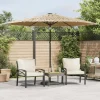 MAISON EXCLUSIVE - Parasol de jardin avec led et mât en acier marron 288x288x225cm