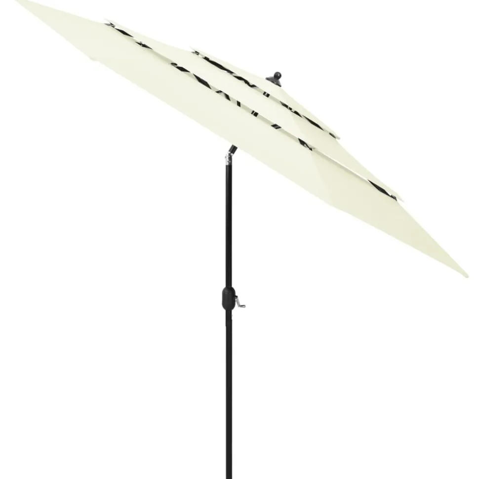 MAISON EXCLUSIVE - Parasol de jardin à 3 niveaux avec mât en aluminium sable 3 m
