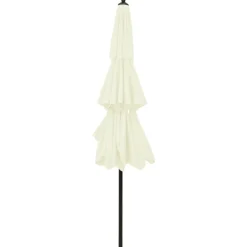 MAISON EXCLUSIVE - Parasol de jardin à 3 niveaux avec mât en aluminium sable 3 m