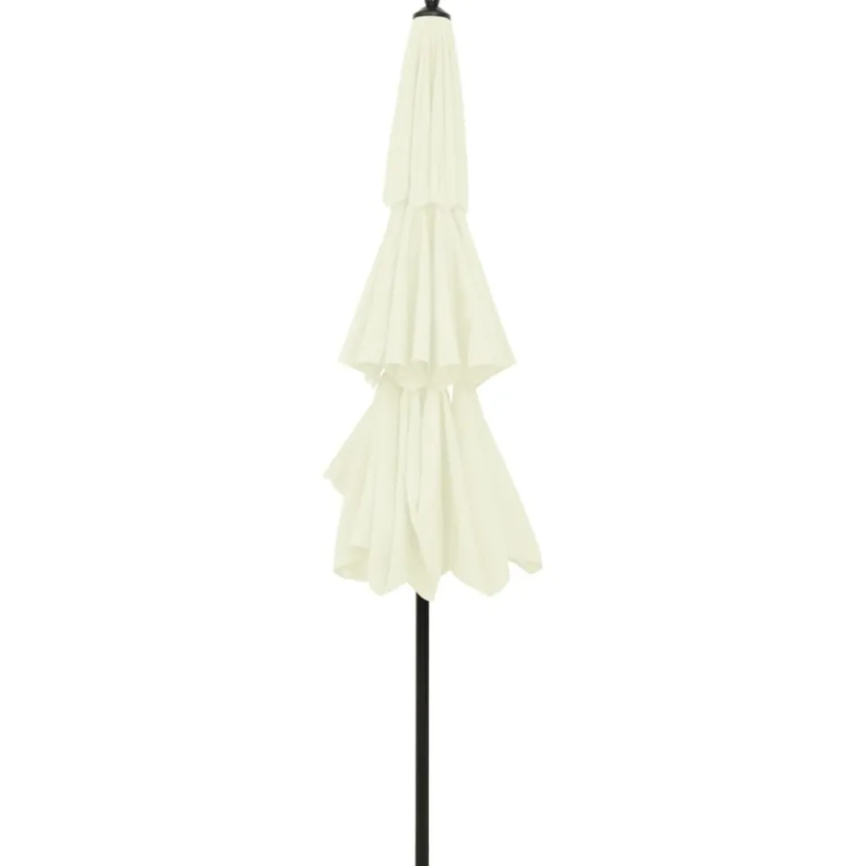 MAISON EXCLUSIVE - Parasol de jardin à 3 niveaux avec mât en aluminium sable 3 m