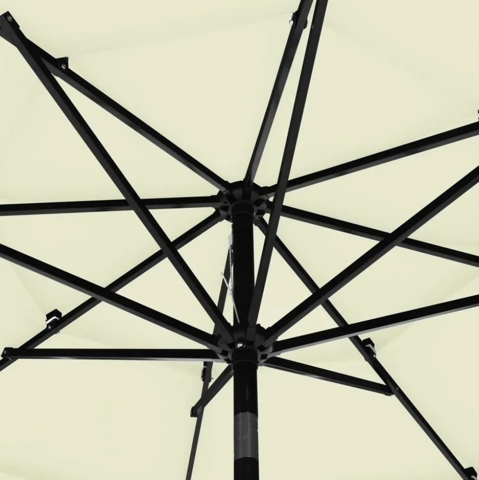 MAISON EXCLUSIVE - Parasol de jardin à 3 niveaux avec mât en aluminium sable 3 m