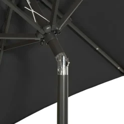 MAISON EXCLUSIVE - Parasol de jardin avec lumières led noir 200x211 cm aluminium