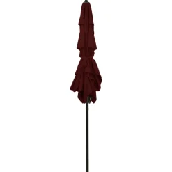 MAISON EXCLUSIVE - Parasol de jardin à 3 niveaux mât en aluminium rouge bordeaux