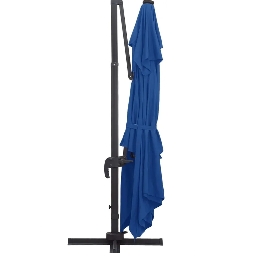 MAISON EXCLUSIVE - Parasol de jardin en porte-à-faux lumières led mât en aluminium