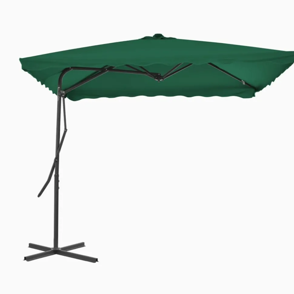 MAISON EXCLUSIVE - Parasol d'extérieur avec mât en acier 250x250 cm vert