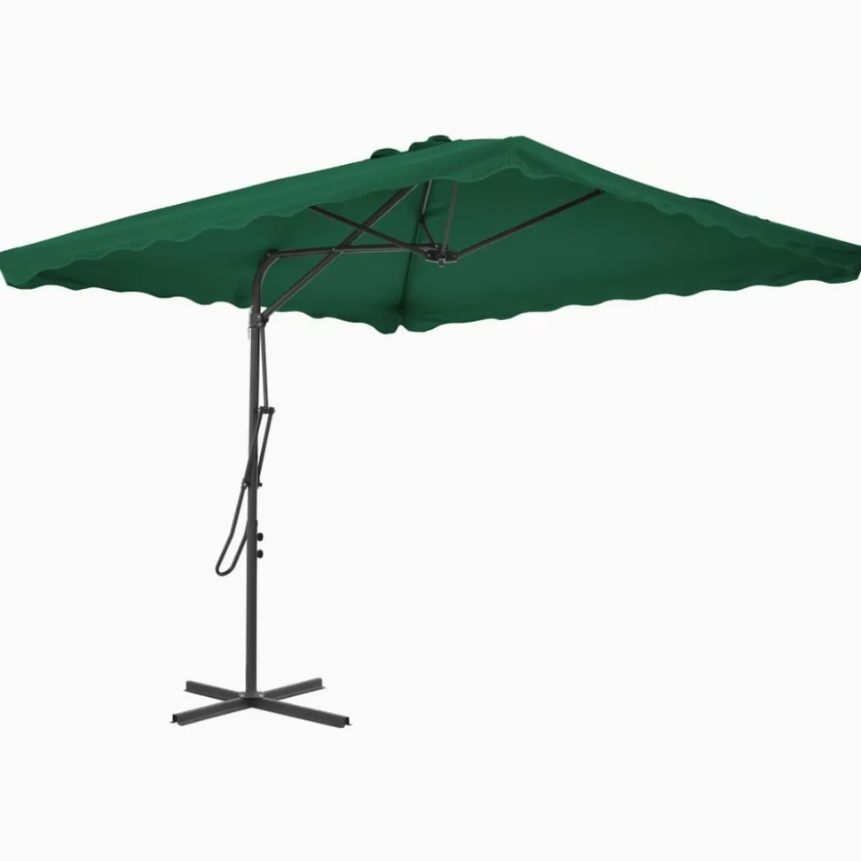 MAISON EXCLUSIVE - Parasol d'extérieur avec mât en acier 250x250 cm vert
