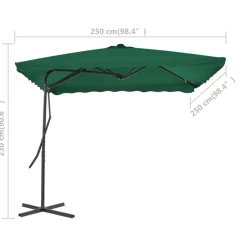MAISON EXCLUSIVE - Parasol d'extérieur avec mât en acier 250x250 cm vert