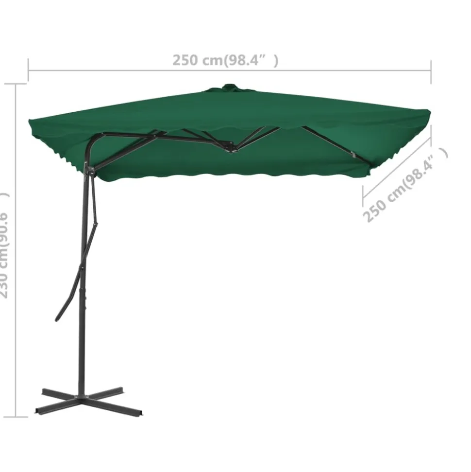 MAISON EXCLUSIVE - Parasol d'extérieur avec mât en acier 250x250 cm vert