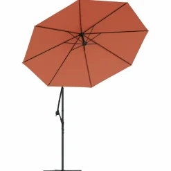 MAISON EXCLUSIVE - Parasol de jardin en porte-à-faux et lumières led mât en acier