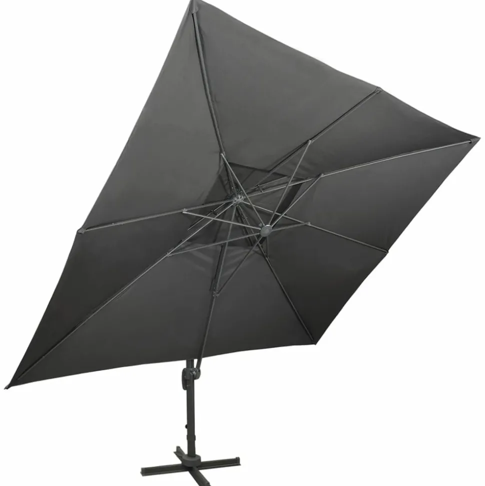 MAISON EXCLUSIVE - Parasol de jardin en porte-à-faux avec double toit anthracite