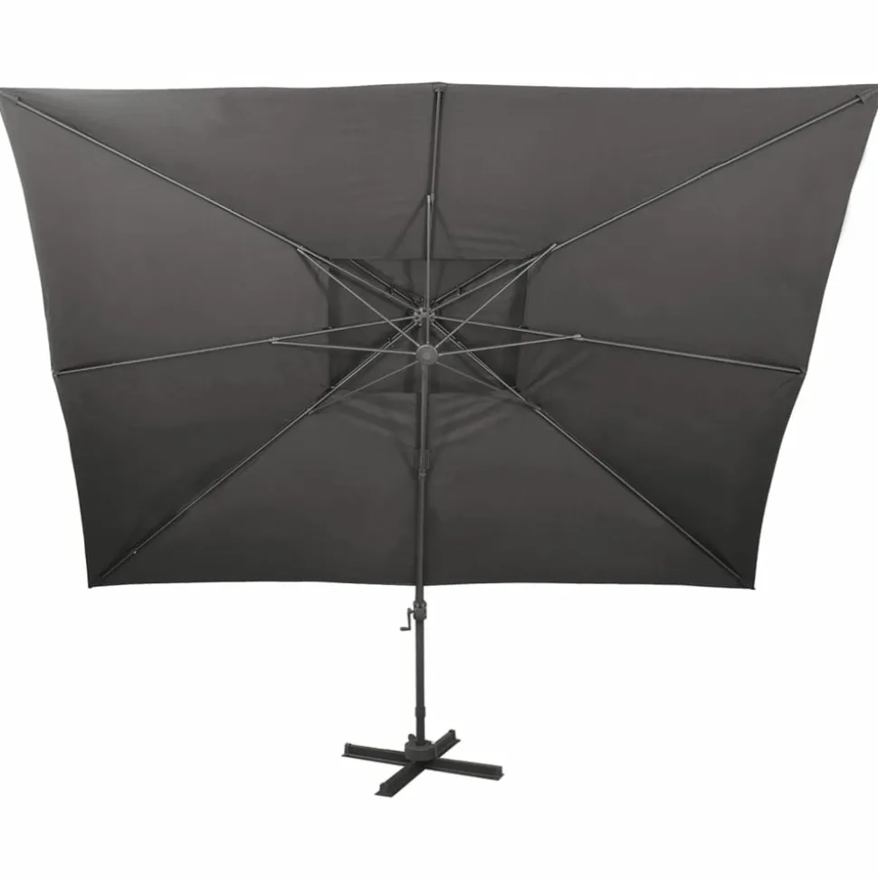 MAISON EXCLUSIVE - Parasol de jardin en porte-à-faux avec double toit anthracite