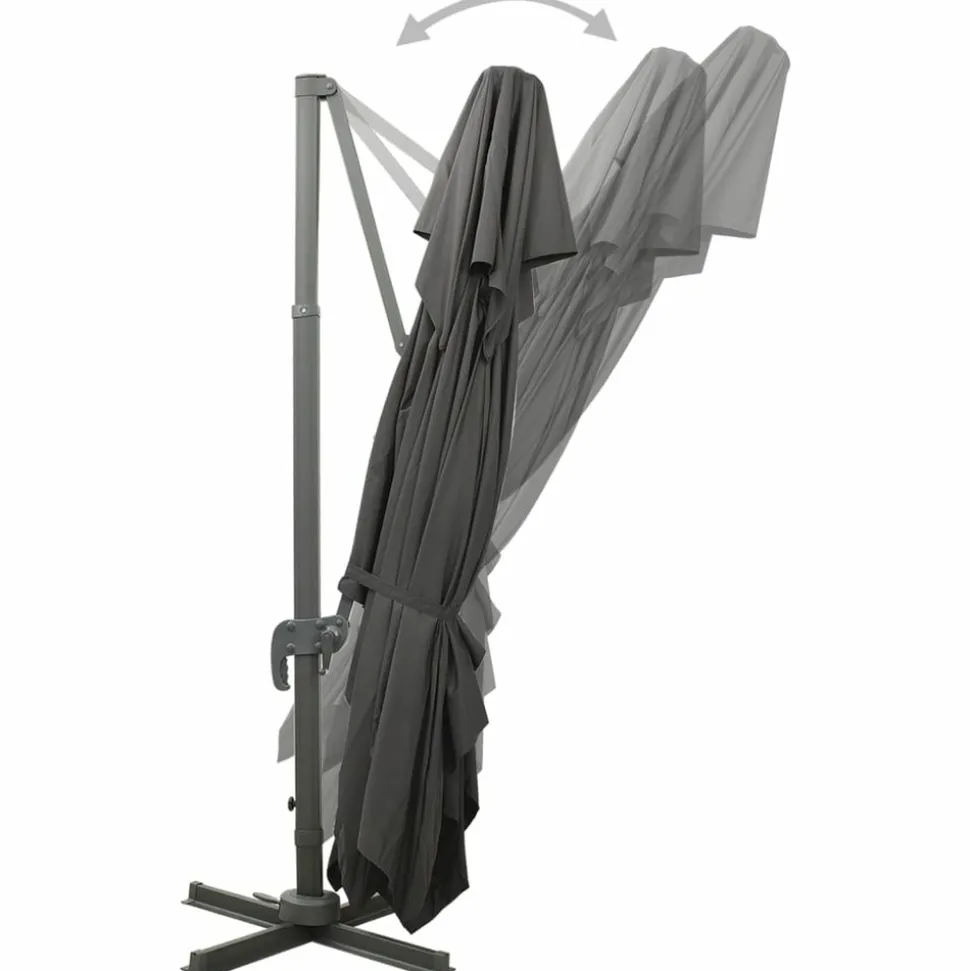MAISON EXCLUSIVE - Parasol de jardin en porte-à-faux avec double toit anthracite