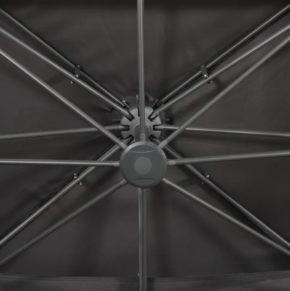 MAISON EXCLUSIVE - Parasol de jardin en porte-à-faux avec double toit anthracite