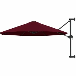 MAISON EXCLUSIVE - Parasol mural avec mât en métal 300 cm bordeaux