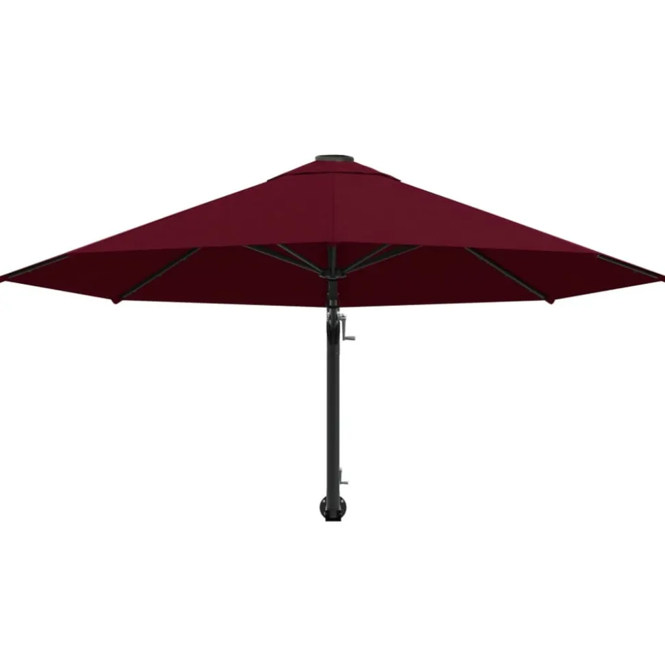 MAISON EXCLUSIVE - Parasol mural avec mât en métal 300 cm bordeaux