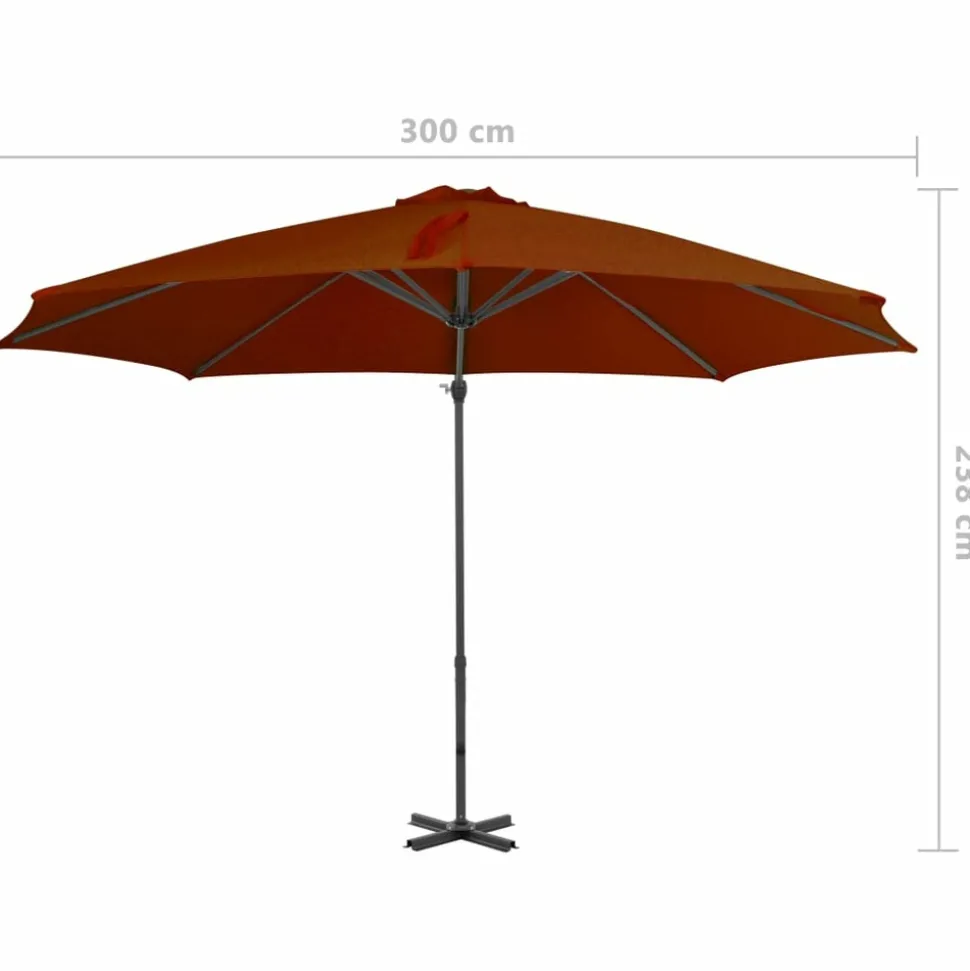 MAISON EXCLUSIVE - Parasol de jardin en porte-à-faux avec mât en aluminium