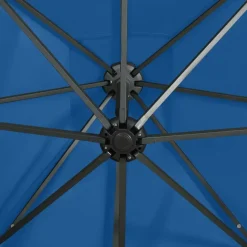 MAISON EXCLUSIVE - Parasol de jardin en porte-à-faux et mât et lumières led