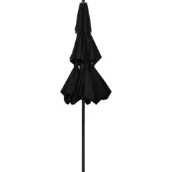 MAISON EXCLUSIVE - Parasol de jardin à 3 niveaux avec mât en aluminium noir 2,5 m