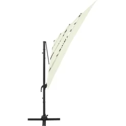 MAISON EXCLUSIVE - Parasol de jardin à 4 niveaux avec mât en aluminium sable