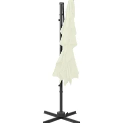 MAISON EXCLUSIVE - Parasol de jardin à 4 niveaux avec mât en aluminium sable