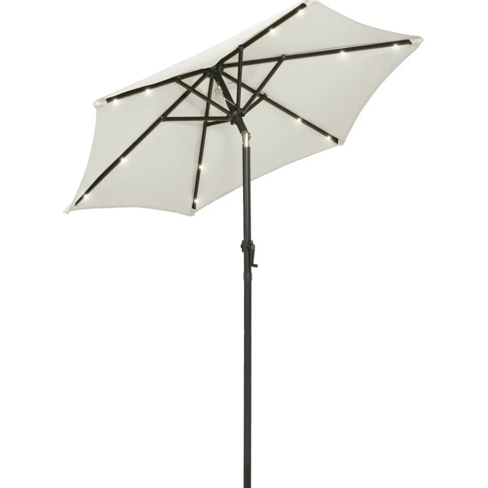 MAISON EXCLUSIVE - Parasol avec lumières led sable 200x211 cm aluminium