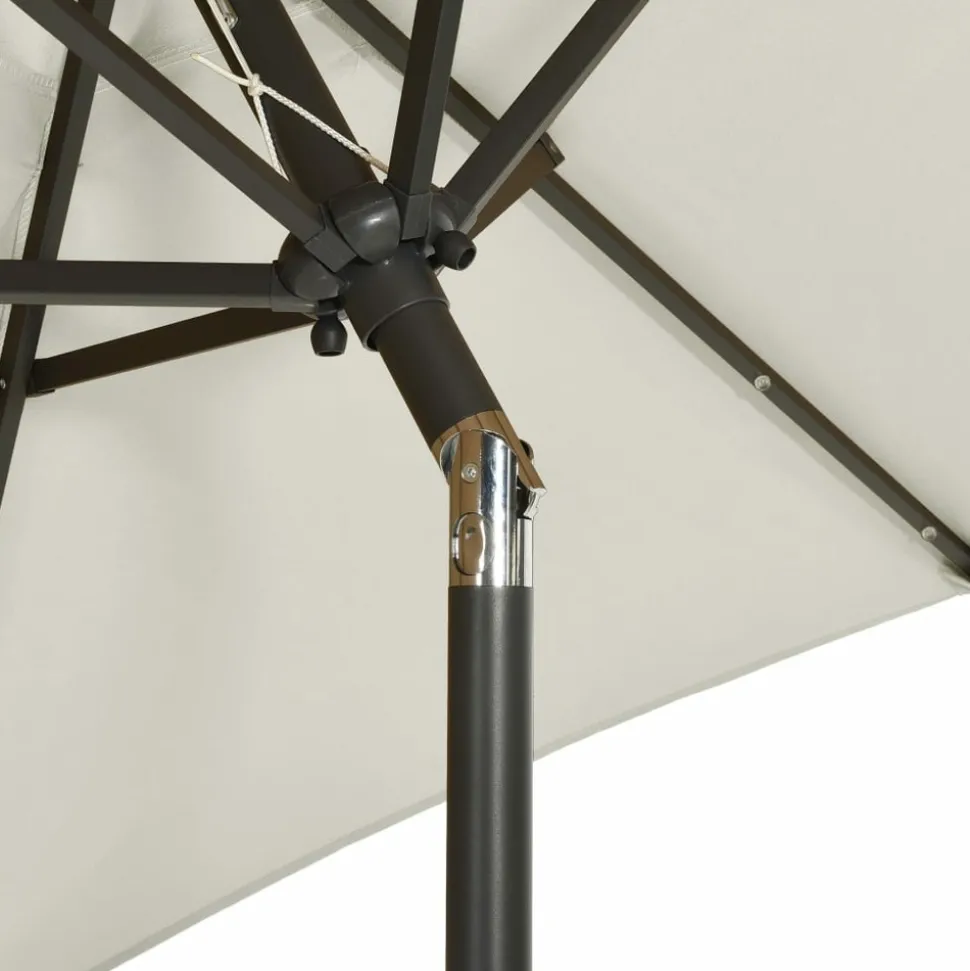 MAISON EXCLUSIVE - Parasol avec lumières led sable 200x211 cm aluminium