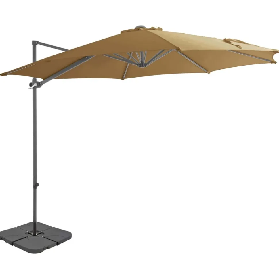MAISON EXCLUSIVE - Parasol de jardin avec base portable taupe