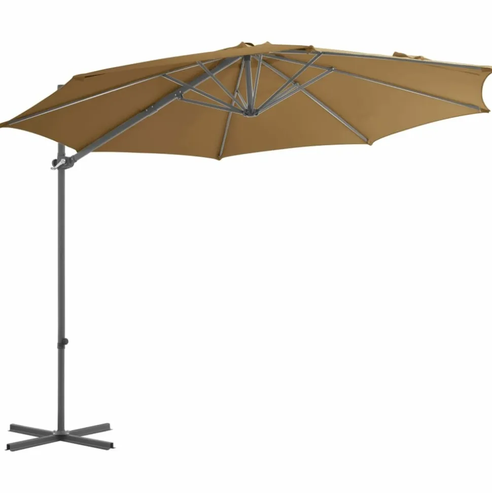 MAISON EXCLUSIVE - Parasol de jardin avec base portable taupe