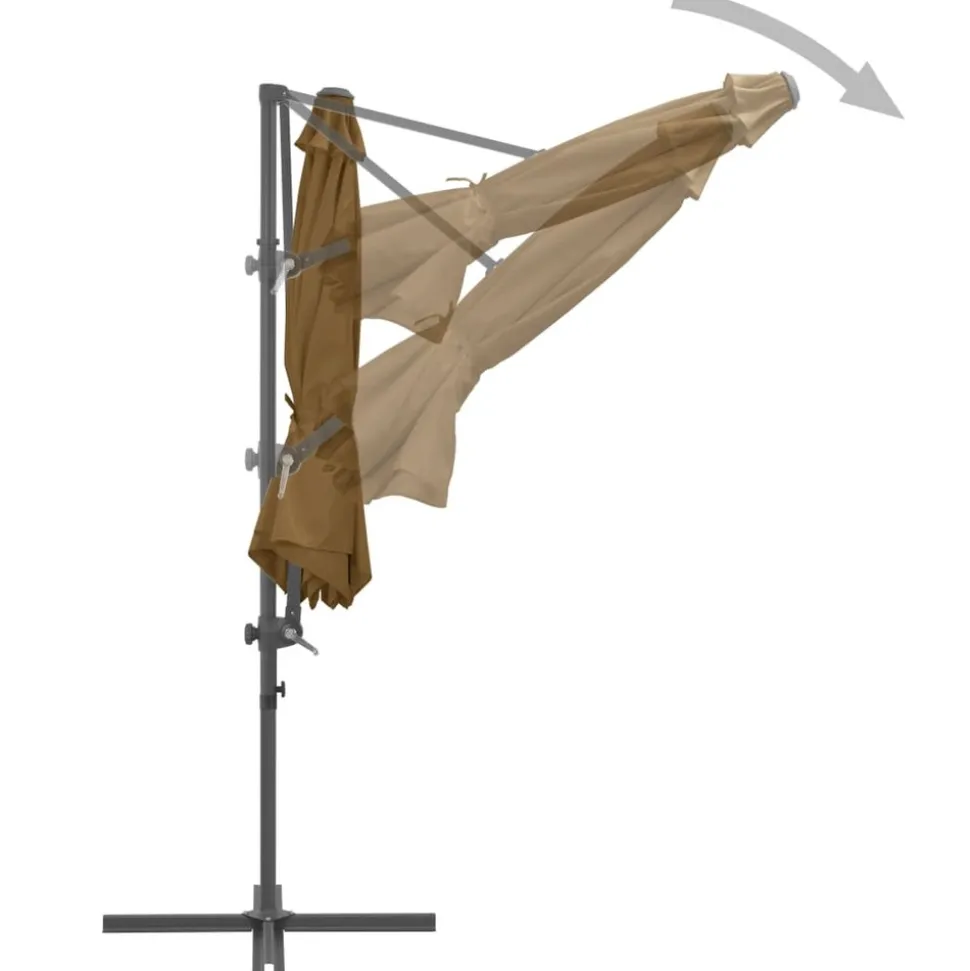 MAISON EXCLUSIVE - Parasol de jardin avec base portable taupe