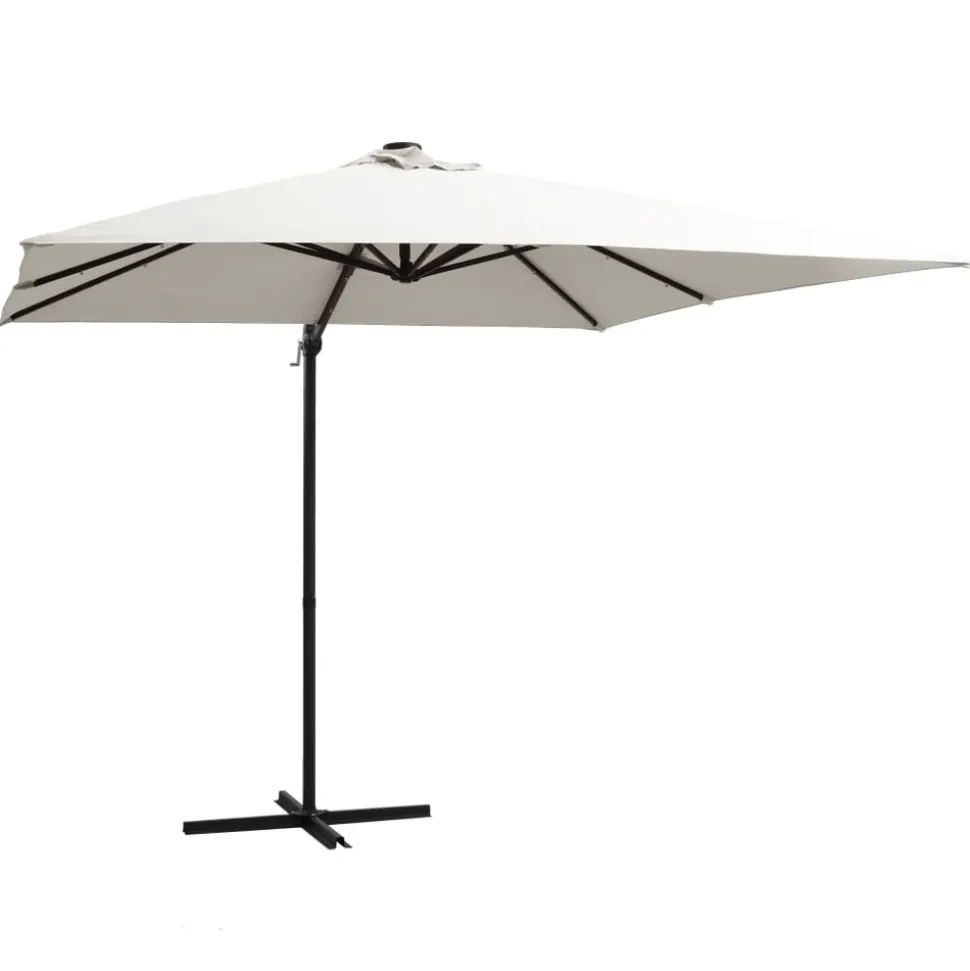 MAISON EXCLUSIVE - Parasol de jardin en porte-à-faux lumières led et mât en acier