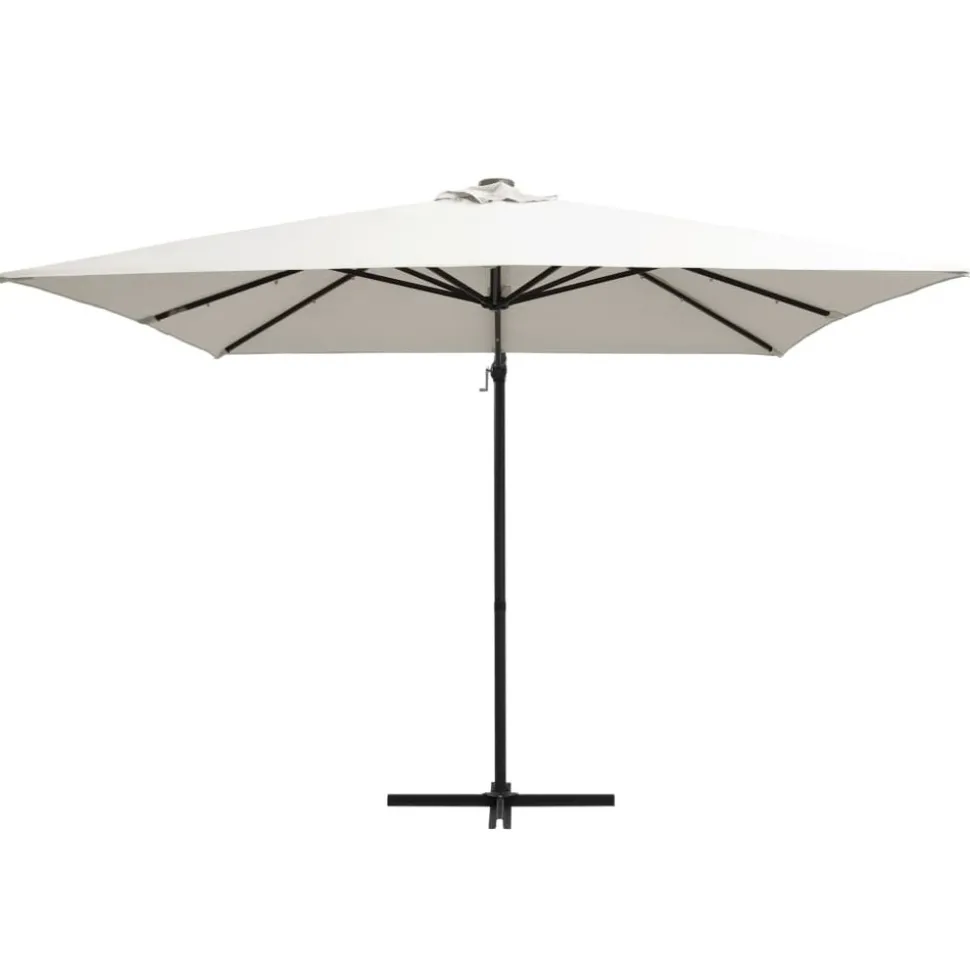 MAISON EXCLUSIVE - Parasol de jardin en porte-à-faux lumières led et mât en acier