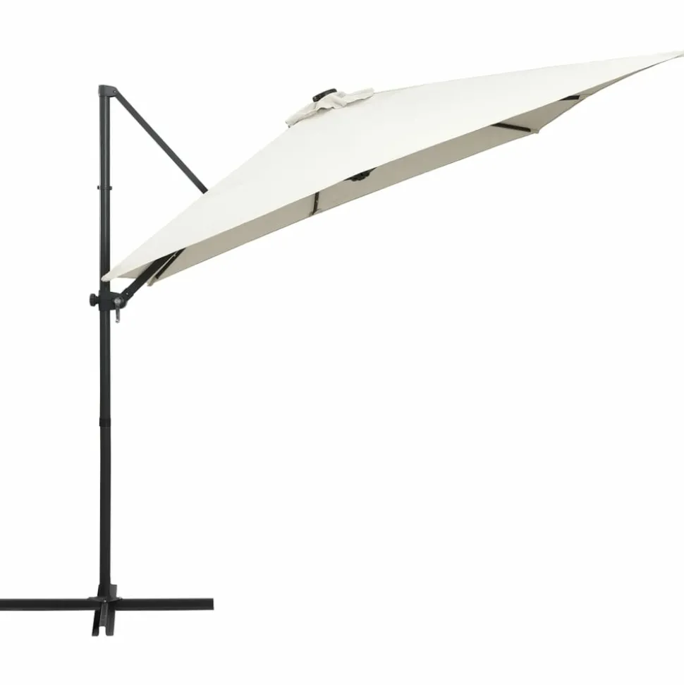 MAISON EXCLUSIVE - Parasol de jardin en porte-à-faux lumières led et mât en acier