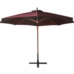 MAISON EXCLUSIVE - Parasol de jardin suspendu et mât rouge bordeaux bois de sapin