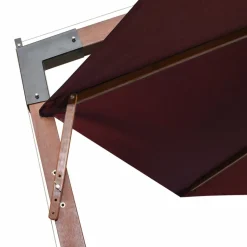 MAISON EXCLUSIVE - Parasol de jardin suspendu et mât rouge bordeaux bois de sapin