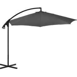 MAISON EXCLUSIVE - Parasol de jardin en porte-à-feux avec mât en acier anthracite