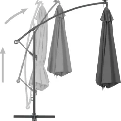 MAISON EXCLUSIVE - Parasol de jardin en porte-à-feux avec mât en acier anthracite