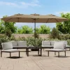 MAISON EXCLUSIVE - Parasol de jardin à double tête avec led taupe 449x265 cm