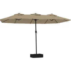 MAISON EXCLUSIVE - Parasol de jardin à double tête avec led taupe 449x265 cm