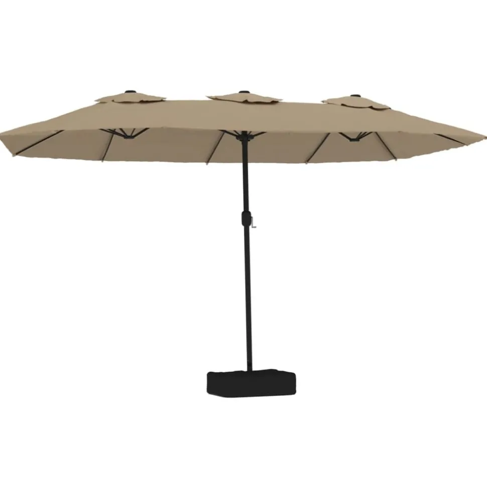 MAISON EXCLUSIVE - Parasol de jardin à double tête avec led taupe 449x265 cm