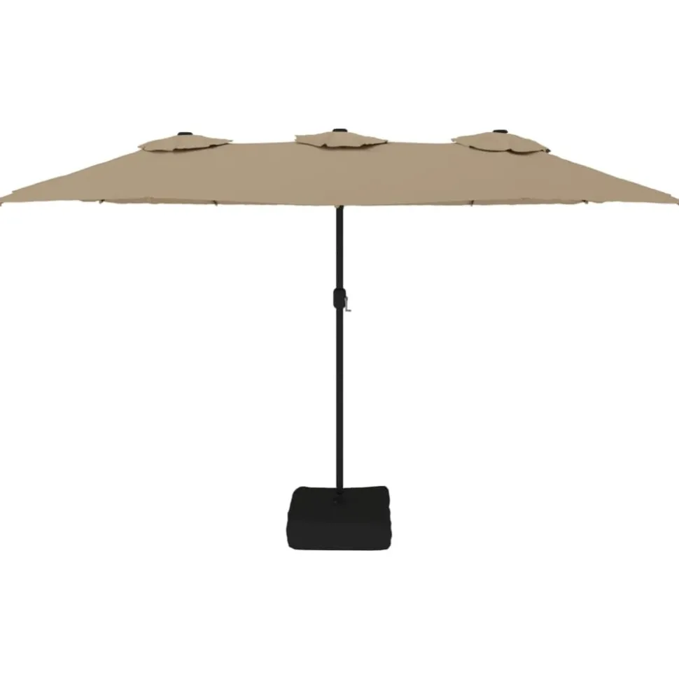 MAISON EXCLUSIVE - Parasol de jardin à double tête avec led taupe 449x265 cm