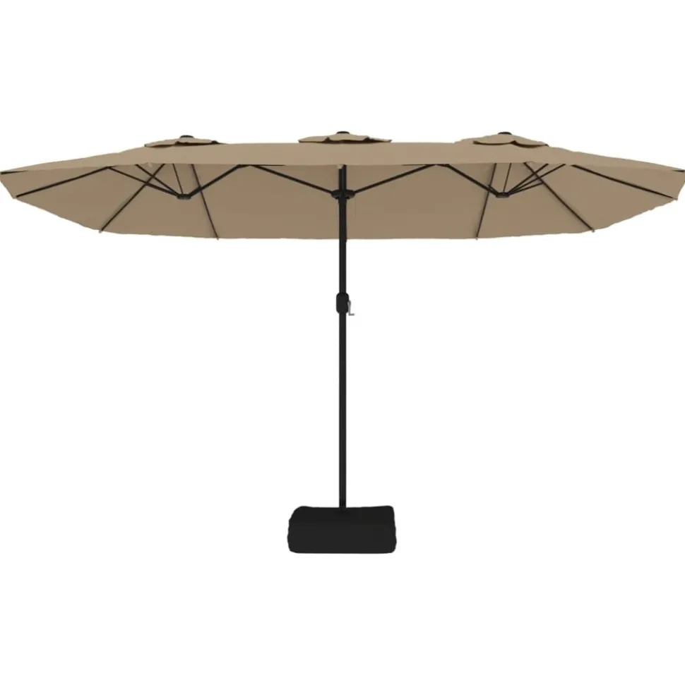 MAISON EXCLUSIVE - Parasol de jardin à double tête avec led taupe 449x265 cm