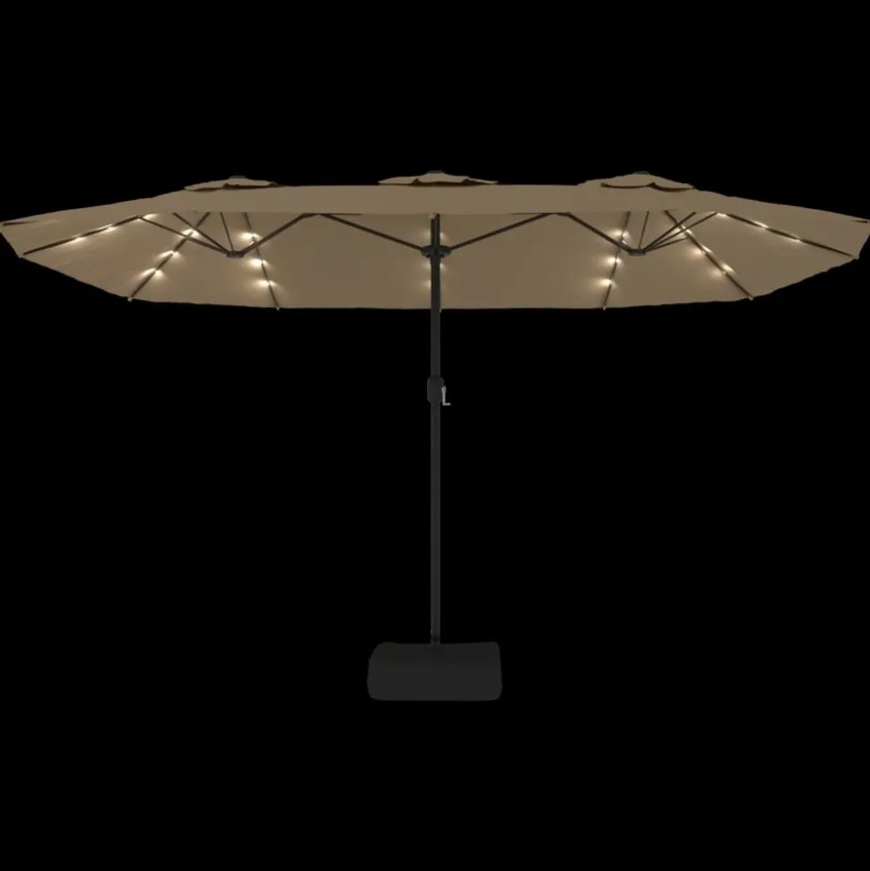MAISON EXCLUSIVE - Parasol de jardin à double tête avec led taupe 449x265 cm