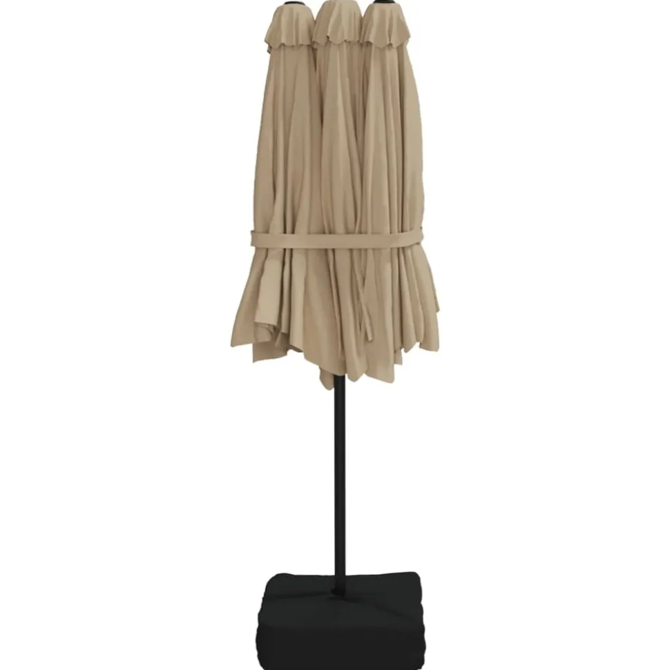 MAISON EXCLUSIVE - Parasol de jardin à double tête avec led taupe 449x265 cm