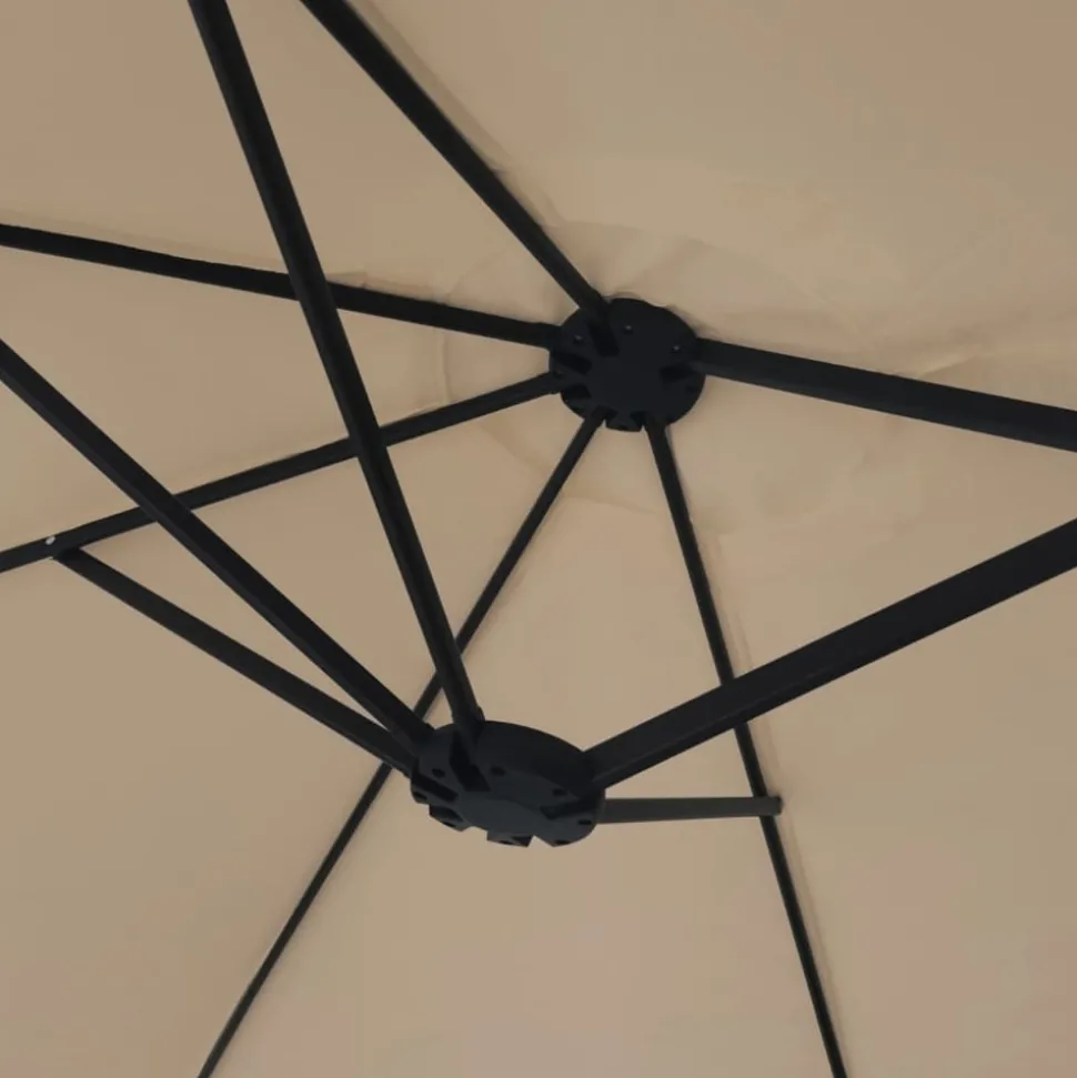 MAISON EXCLUSIVE - Parasol de jardin à double tête avec led taupe 449x265 cm