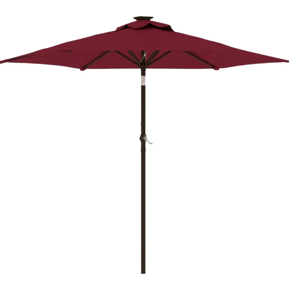 MAISON EXCLUSIVE - Parasol de jardin avec led mât en acier bordeaux 225x225x212 cm