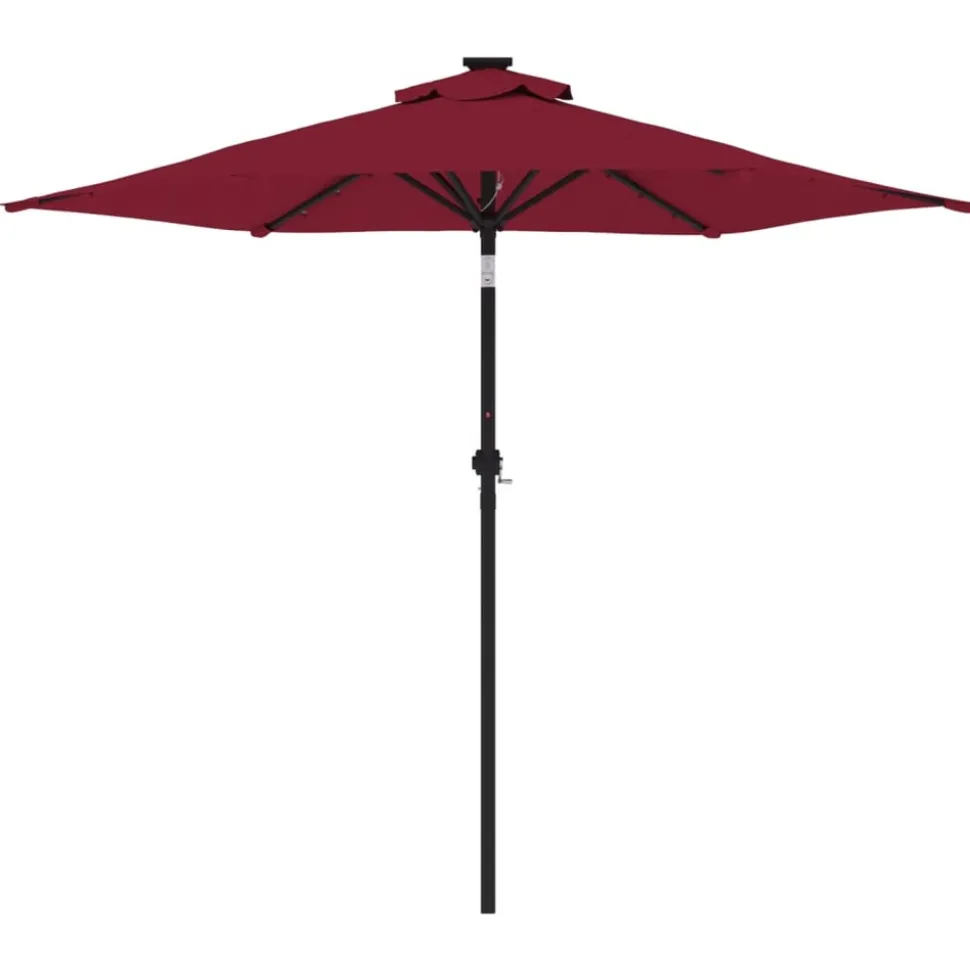 MAISON EXCLUSIVE - Parasol de jardin avec led mât en acier bordeaux 225x225x212 cm