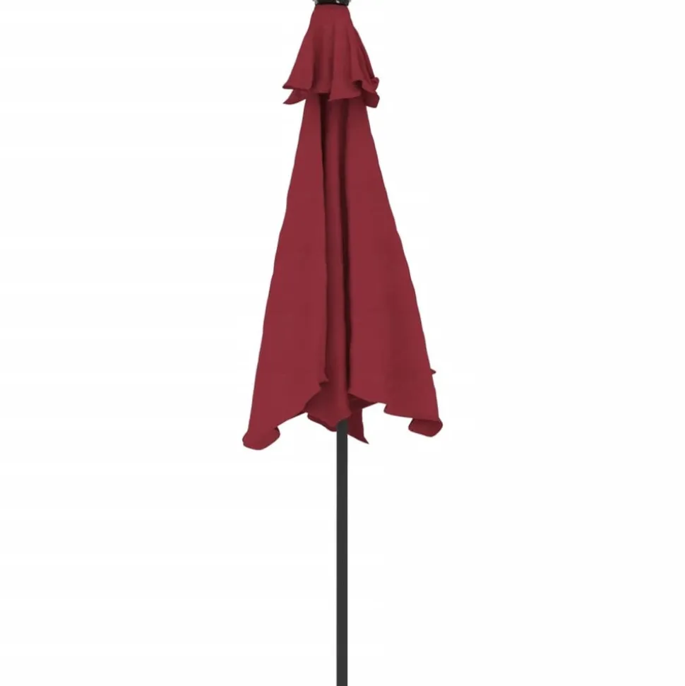 MAISON EXCLUSIVE - Parasol de jardin avec led mât en acier bordeaux 225x225x212 cm