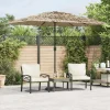 MAISON EXCLUSIVE - Parasol de jardin avec led et mât en acier marron 300x200x250cm