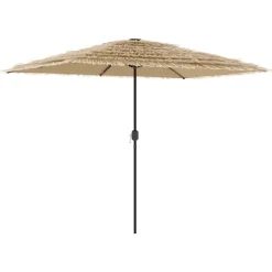 MAISON EXCLUSIVE - Parasol de jardin avec led et mât en acier marron 300x200x250cm