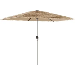MAISON EXCLUSIVE - Parasol de jardin avec led et mât en acier marron 300x200x250cm